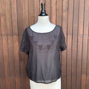 Black Maison Scotch by Scotch & Soda embroidered shirt size 3/4 (M/L)